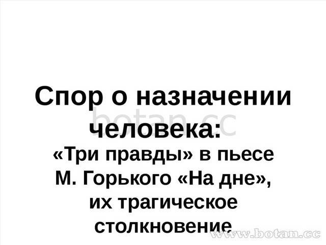 Спор о правде в пьесе горького