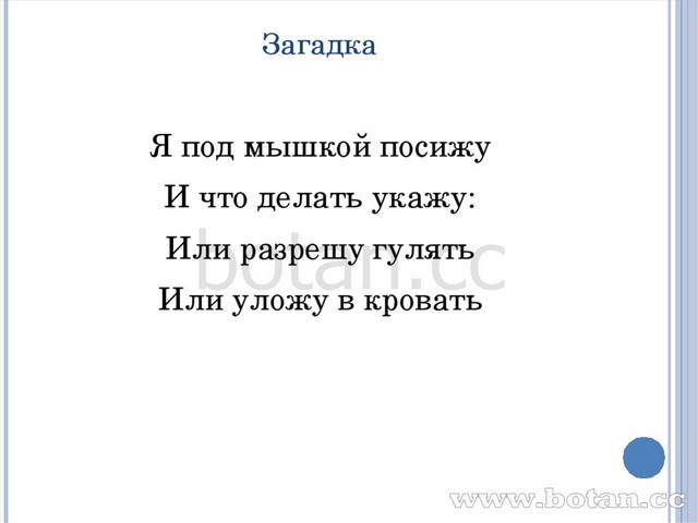 Я под мышкой посижу — загадка для детей с ответом