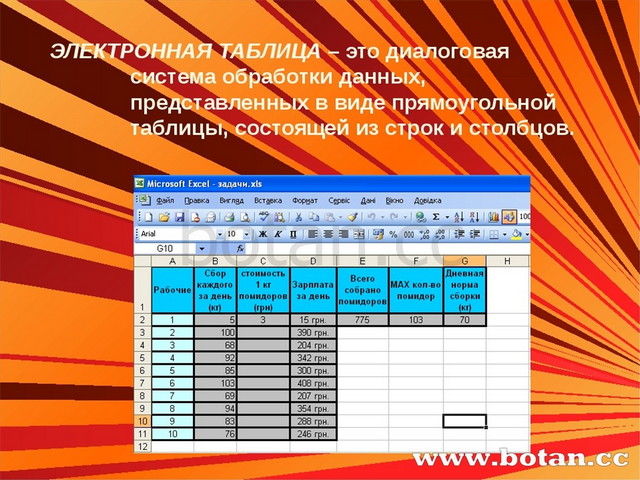 Основные возможности электронных таблиц оформление презентаций