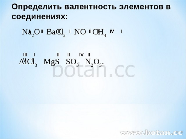 Формула валентность хлора 1