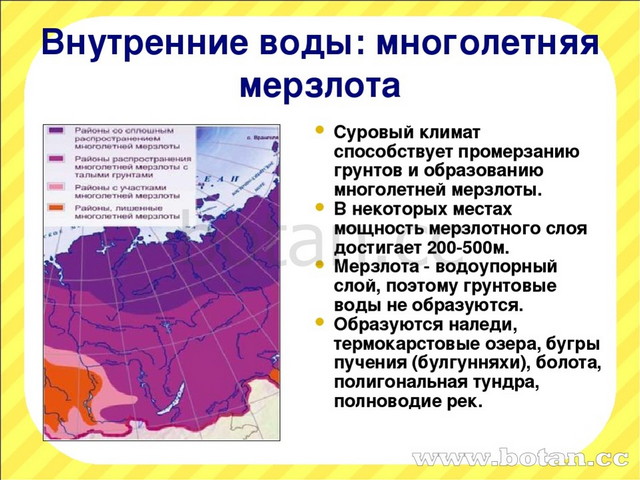 Карта вечной мерзлоты рф