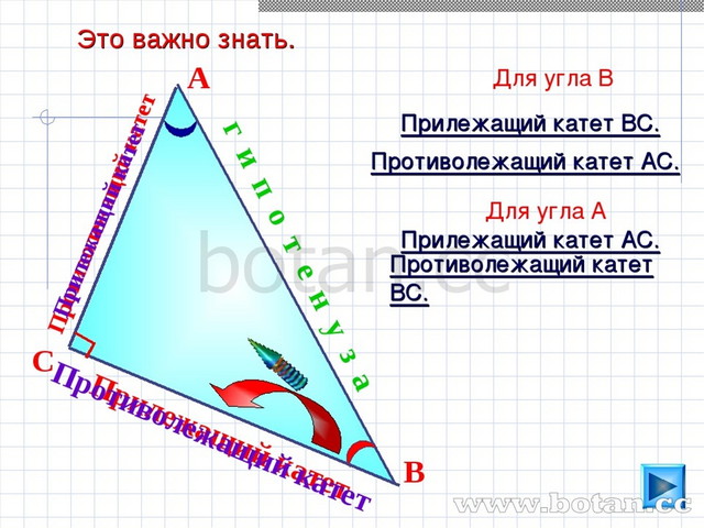 Прилежащий катет противолежащий катет гипотенуза. Противолежащий катет. Прилежащий и противолежащий катет. Прилежащий катет и противолежащий катет. Прилежащий к противолежащему.