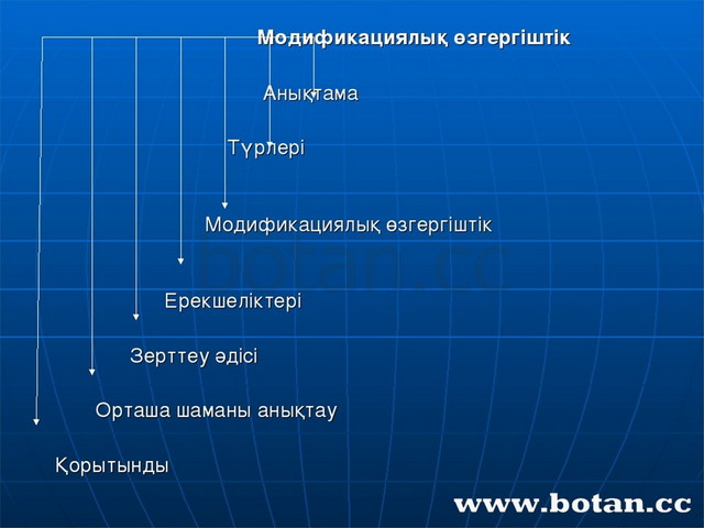 Модификациялық өзгергіштік презентация