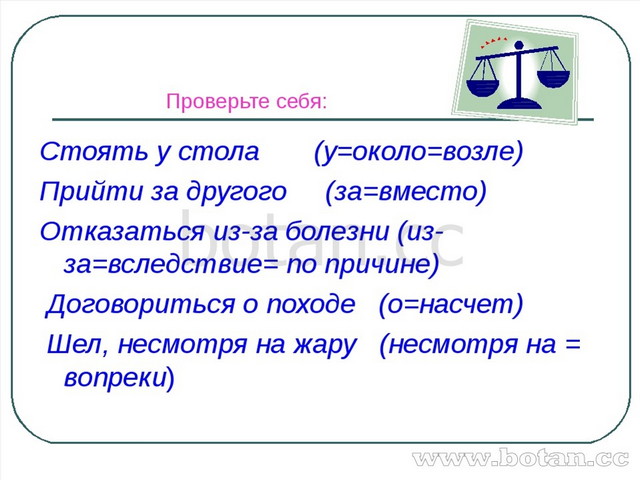 Правописание производных предлогов 7 класс презентация